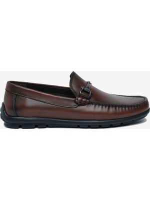 Greyder Erkek Kahverengi Hakiki Deri Loafer Ayakkabı 6Y1UA64786