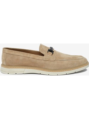 Greyder Erkek Bej Hakiki Deri Loafer Ayakkabı 6Y1UA64771
