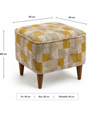 Co Art Home Dekoratif Puf & Bench 40X40 cm Ayak Uzatma Koltuğu - Sarı