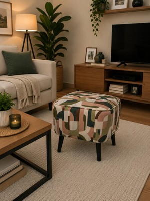 Co Art Home Dekoratif Puf & Bench 40X40 cm Ayak Uzatma Koltuğu - Bej