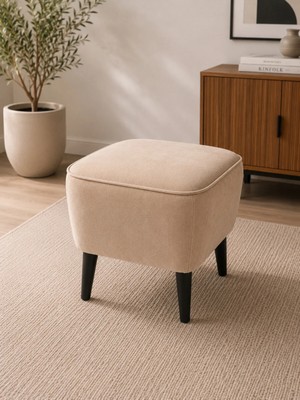 Co Art Home Dekoratif Puf & Bench 40X40 cm Ayak Uzatma Koltuğu - Bej