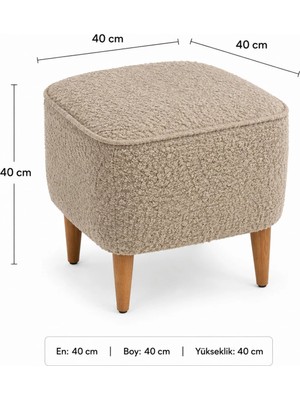 Co Art Home Dekoratif Puf & Bench 40X40 cm Ayak Uzatma Koltuğu - Bej
