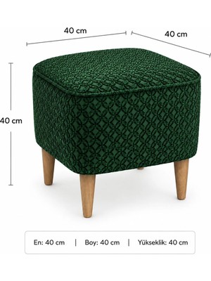 Co Art Home Dekoratif Puf & Bench 40X40 cm Ayak Uzatma Koltuğu - Yeşil