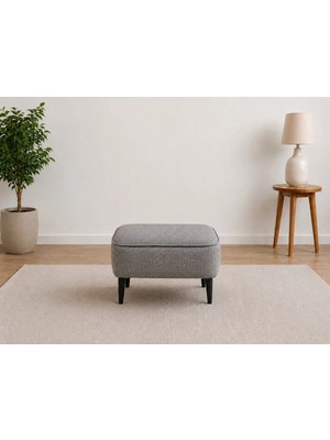 Co Art Home Dekoratif Puf & Bench 40X40 cm Ayak Uzatma Koltuğu - Gri