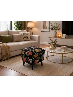 Co Art Home Dekoratif Puf & Bench 40X40 cm Ayak Uzatma Koltuğu - Siyah