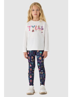 Tyess Kız Çocuk Ekru Tshirt