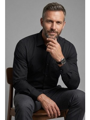 Torivalli Collection Klasik Kesim Regular Fit Tek Cepli Kolay Ütülenebilen Mevsimlik Uzun Kollu Düz Renk Erkek Gömlek