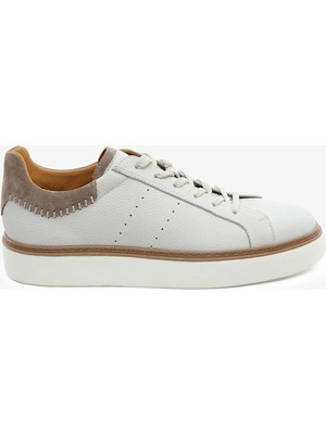 Greyder Erkek Kirli Beyaz Hakiki Deri Sneaker Ayakkabı 6Y1SA18310