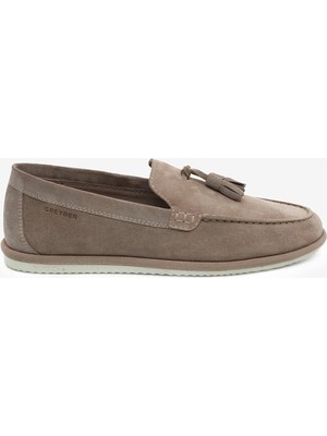 Greyder Erkek Vizon Hakiki Deri Loafer Ayakkabı 6Y1LA18330