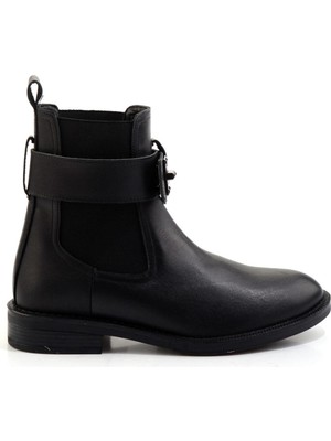 Bambi Siyah Hakiki Deri Kadın Bot & Bootie K02724259003