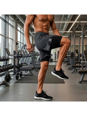 Pavotti Erkek Running Hızlı Kuruma Antreman-Halı Saha-Fitness Kısa Taytlı Outdoor Şort