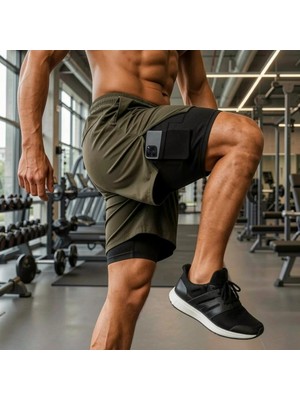 Pavotti Erkek Running Hızlı Kuruma Antreman-Halı Saha-Fitness Kısa Taytlı Outdoor Şort