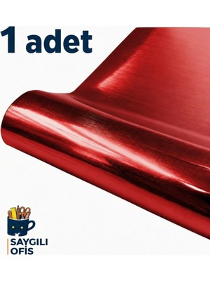 Saygılı Ofis Metalik Aynalı Fon Kartonu. 50X70 Ebat. 250 gr ( 1 Adet ) Kırmızı