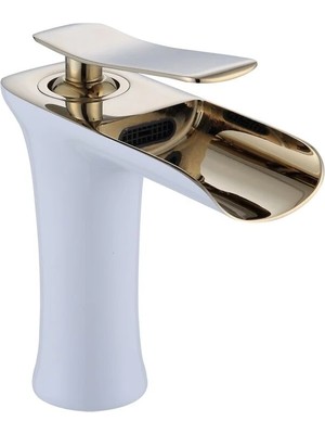 Krm Lpd Şelale Lavabo Bataryası Beyaz / Gold 426