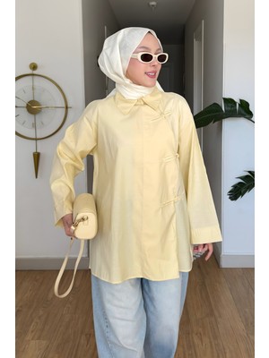 İmaj Butik Sarı Biye Bağcıklı Salaş Tunik