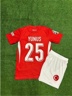Gladsome Türkiye Euro 2024 Yunus Akgün Iç Saha Çocuk Forması (Kırmızı)