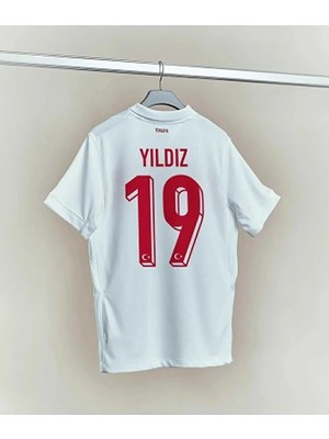Gladsome Türkiye Euro 2024 Futbol Şampiyonası Kenan Yıldız Forması (Beyaz)