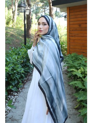 İmaj Butik Gri Aqua Desenli Soft Şal