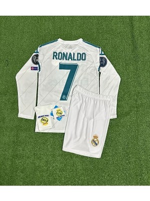 Gladsome Real Madrid 2017/18 Kiev Şampiyonlar Ligi Finali Cristiano Ronaldo Çocuk Forması 2'li Set