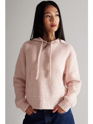 Nike Phoenix Cozy Boucle Hoodie Polar Kumaş Bol Kesim Kadın Sweatshrit
