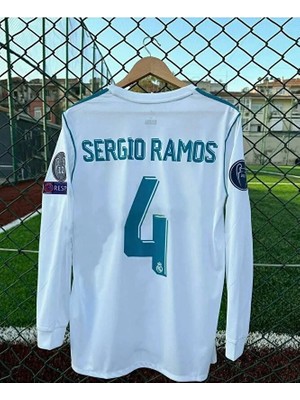 Gladsome Real Madrid 2018 Kiev Şampiyonlar Ligi Finali Sergio Ramos Forması (Uzun-Kol)