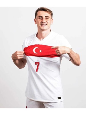 Gladsome Türkiye Euro 2024 Kerem Aktürkoğlu Yetişkin Forması (Beyaz)