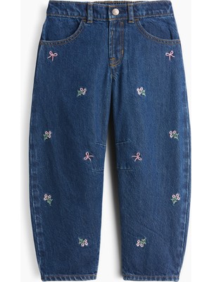 Gap Kız Bebek Koyu Mavi Işlemeli Horseshoe Jean Pantolon