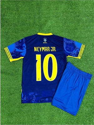 Gladsome Brezilya Neymar Jr Özel Konsept Çocuk Forması (Mavi)