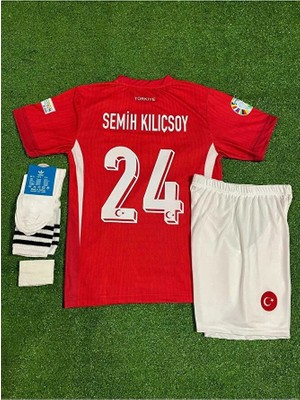 Gladsome Türkiye Milli Takım Euro 2024 Semih Kılıçsoy Çocuk Forması 4'lü Set (Red)