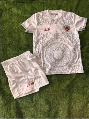 Gladsome Türkiye Ayna Desenli Isimsiz Beyaz Çocuk Forması (Jersey)