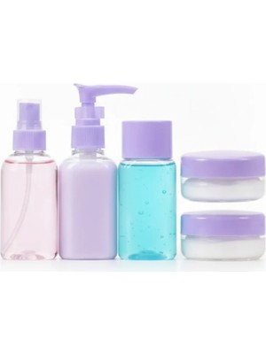 5 Parça Şeffaf Seyahat Kozmetik Seti 30 ml