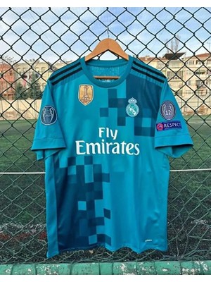 Gladsome Real Madrid 2017/18 Sezonu Sergio Ramos Deplasman Forması (Turkuaz)