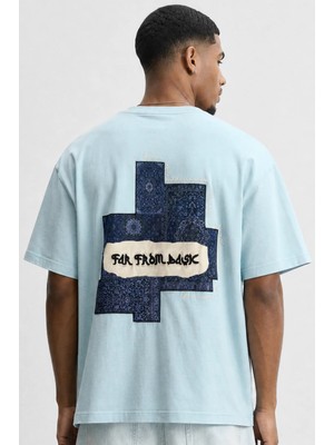 Respire Erkek Ffb Patch Oversize T-Shirt Bebe Mavi