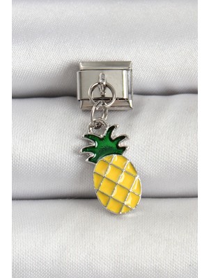 ALK 316L Çelik Gümüş Renk Ananas Model Nomination Charm