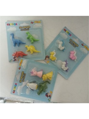 Globox 3D Eraser 4'lü Silgi Unicorn 3 Adet