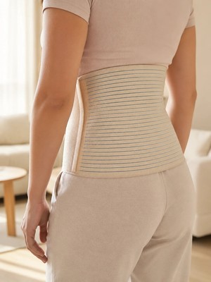 AyrStore 26 cm Abdominal Korse Doğum Sonrası 4 Kademeli Ayarlanabilir Karın Bel Korsesi
