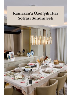 Edora Home Ramazan’a Özel Iftar Sofrası Sunumluk Seti | Gold Detaylı Dekoratif Masa Konsepti