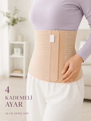 Marsilyan 26 cm Abdominal Korse Doğum Sonrası 4 Kademeli Ayarlanabilir Karın Bel Korsesi