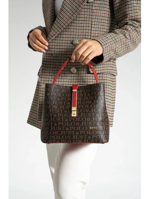 Just Polo Kadın Orta Boy Su Geçirmez Günlük Şık El ve Omuz Çantası Ebat 23 x 18 cm Shoulder Bag