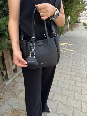 Just Polo Kadın Yeni Sezon 3 Bölmeli Yumuşak Deri Lüks ve Şık Dokunuş El & Omuz Çantası Shoulder Bag