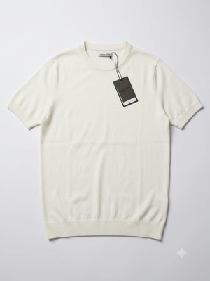 Krem / Ekru Tok Kumaş Relaxed Fit Düşük Omuz Premium Basic Tişört (Gri - S)