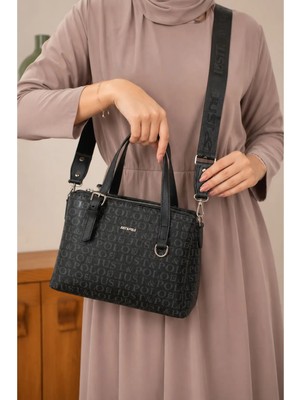 Just Polo Kadın Orta Boy Premium Deri Ayarlanabilir Askılı 3 Bölmeli Şık El & Omuz Çantası Shoulder Bag