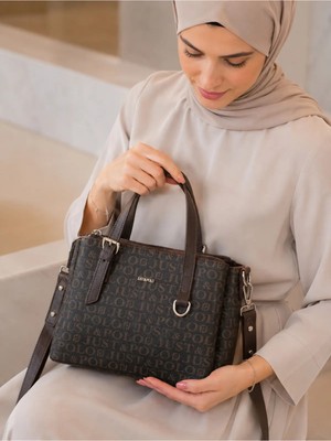 Just Polo Kadın Orta Boy Premium Deri Ayarlanabilir Askılı 3 Bölmeli Şık El & Omuz Çantası Shoulder Bag