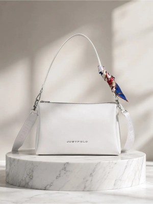 Just Polo Kadın Yeni Sezon Yumuşak Deri Şal Detaylı Ayarlanabilir Askılı Şık El ve Omuz Çantası Shopper