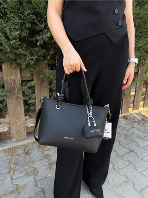 Just Polo Kadın Yeni Sezon Yumuşak Deri 4 Bölmeli Ayarlanabilir Askılı Lüks El ve Omuz Çantası Shopper