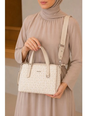 Just Polo Kadın Orta Boy Premium Deri Ayarlanabilir Askılı 3 Bölmeli Şık El & Omuz Çantası Shoulder Bag