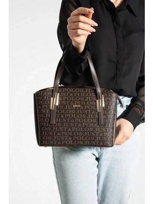 Just Polo Kadın Monogram Baskılı El ve Omuz Çantası 232066MH
