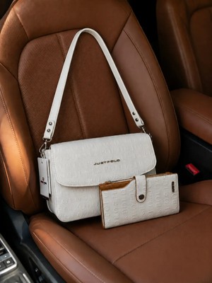 Just Polo Kadın Büyük Boy Ayarlanabilir Askılı Şık Omuz Çantası ve Cüzdanı Kombin Shopper
