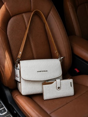 Just Polo Kadın Büyük Boy Ayarlanabilir Askılı Şık Omuz Çantası ve Cüzdanı Kombin Shopper