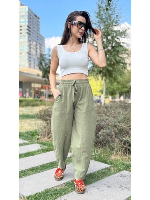 Leilaa Gabardin Kumaş Balon Pantolon